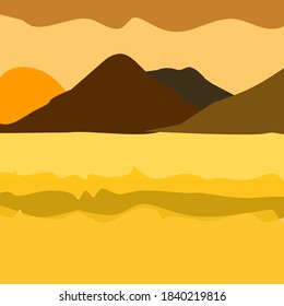 the sunset behind the volcano is beautiful