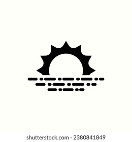 icono negro de atardecer, icono aislado en fondo claro, perfecto para sitio web, blog, logo, diseño gráfico, medios sociales, interfaz de usuario, aplicación móvil