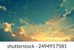 a sunset blue sky digital art , landscape , wallpaper
