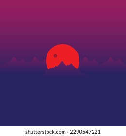 Sunset with blue sky for download