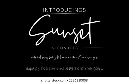 Sunset Bold and script alphabets. Vector font duo.