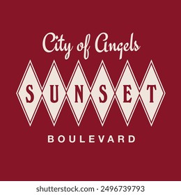 Sunset Boulevard Sign Graphic Vector