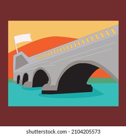 sunset bridge illustration for your project design