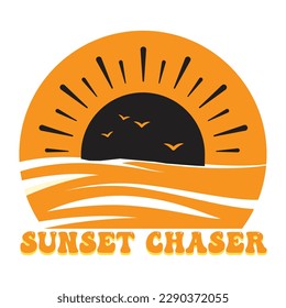 Sol retro de chaser al atardecer