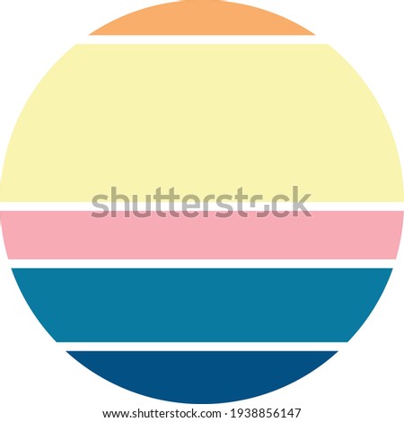 sunset circle clip art illustration