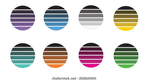 Sunset Circle Retro Vintage Colors
