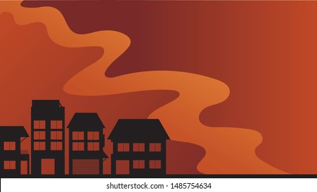 The Sunset in City Background Template Design for dekstop wallpaper, presentation, banner or business card