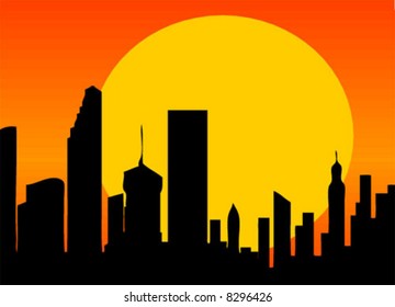 Sunset City Vector