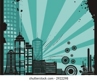 Serie de fondo de silueta de paisajes de la ciudad al atardecer. Revisa mi portafolio para más de esta serie.