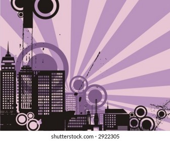 Sunset cityscape silhouette background series. Check my portfolio for much more of this series.