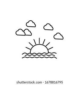 Sonnenuntergang und klare Illustration der Himmelslinie