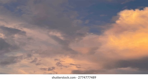 Sunset cloud in summer sky, closeup shot.