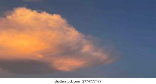 Sunset cloud in summer sky, closeup shot.