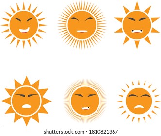 Sunset collection in yellow illustration