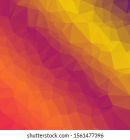 Sunset color Abstract trianglify Generative Art background illustration