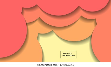 sunset color Circle paper cut abstract background vector illustration best for background, poster and wallpaper