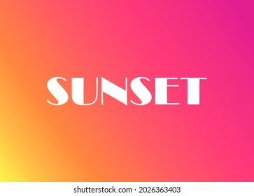 Sunset colors gradient background. Vector illustration.