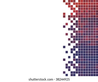 sunset colors mosaic card, vector