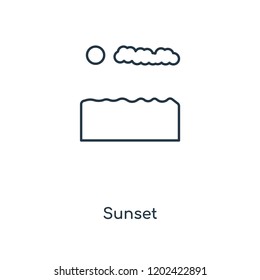 Sunset concept line icon. Linear Sunset concept outline symbol design. This simple element illustration can be used for web and mobile UI/UX.