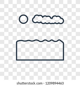 Sunset concept vector linear icon isolated on transparent background, Sunset concept transparency concept in outline style