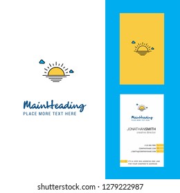 Sunset  Creative Logo and business card. vertical Design Vector