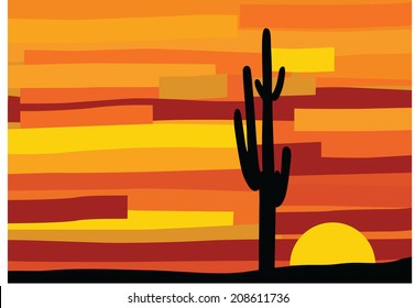 sunset in the desert