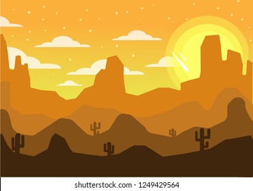 Sunset in the desert for background