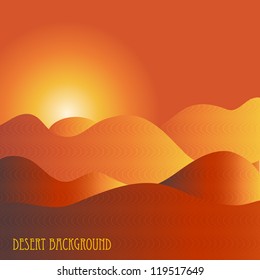 Sunset in the desert. Vector background. eps 10