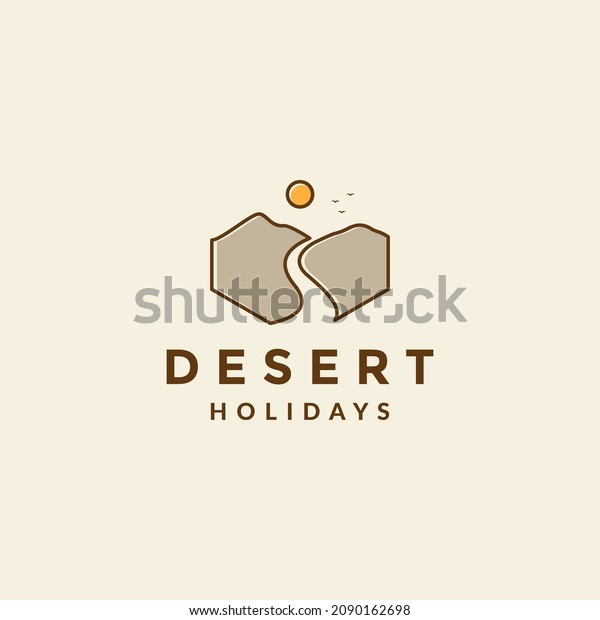 sunset with desert way road
logo symbol icon vector graphic design illustration idea creative
