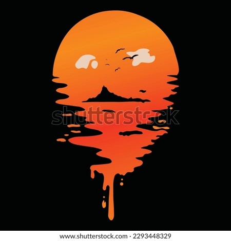 Sunset design on a beautiful island