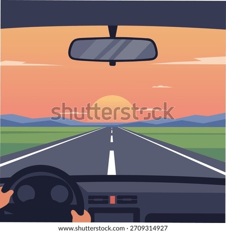 Sunset Drive on the Open Road