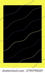 Sunset electric vibe visual background with notched stub shape mask and flowing elevation contour pattern