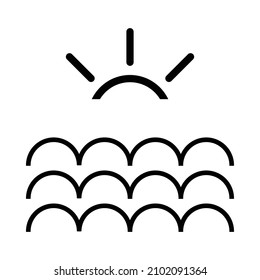 Sunset, energy icon. Outline, outline vector electro power icon for ui and ux, website or mobile app. travel logos. adventure logo