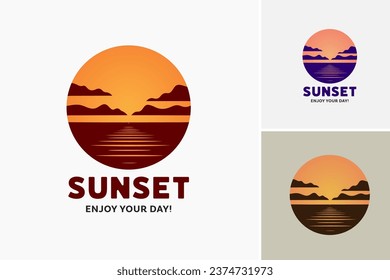 The "sunset enjoy your day logo" is a design asset featuring a sunset scenery with the text "enjoy your day."
