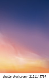 Sunset in evening with Orange,Yellow,Pink and Blue sky, Vertical Dramatic landscape Sunrise in Morning,Vector Dusk Sky, Twilight banner of Sunlight reflection by the sea for four seasons background - Shutterstock ID 2121145799