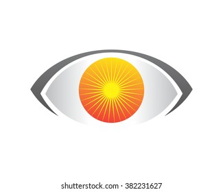 sunset eye sight see look vision optic image icon vector