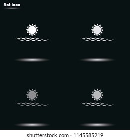 Sunset flat grayscale vector icon.