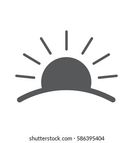 Sunset flat icon with horizon. illustration isolated sign symbol