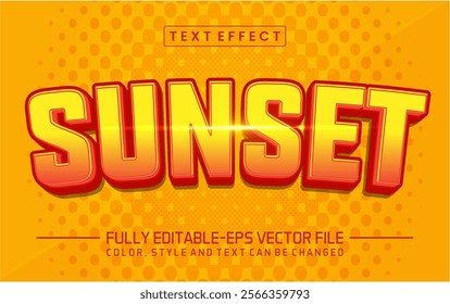 Sunset font text effect editable	