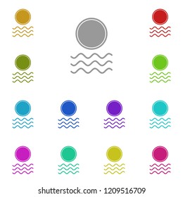 sunset glyph icon in multi color. Simple glyph vector of summer set for UI and UX, website or mobile application