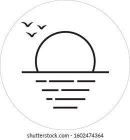 Sunset going into waves vectors. Can be used to print stickers any sizes or anything else.