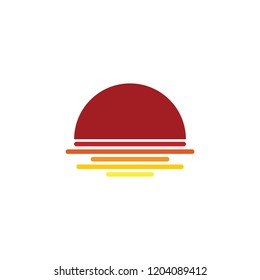 sunset gradient design logo vector
