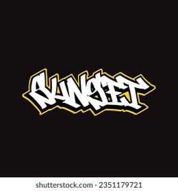 graffiti por la puesta del sol etiqueta vectorial letra texto texto arte callejero
