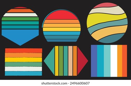 Sunset graphic design retro vintage 