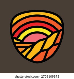 Design de camiseta de arte vetorial de ilustração gráfica de pôr do sol