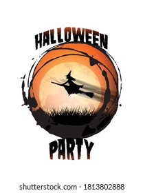 Sunset for Halloween Modern Background. Minimalist Creative Design Concept.
