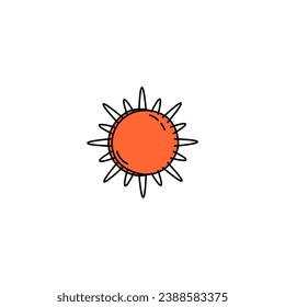 sunset hand drawn element vector line