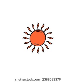 sunset hand drawn element vector doodle
