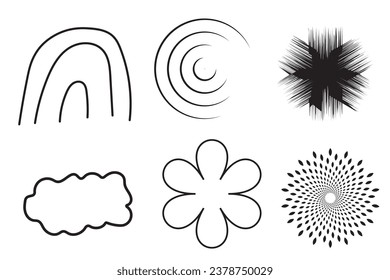 Sunset Hand Drawn Illustrations Vector EPS , Creative Brush Arts