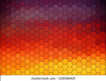 Sunset from hexagons, Hexagonal background